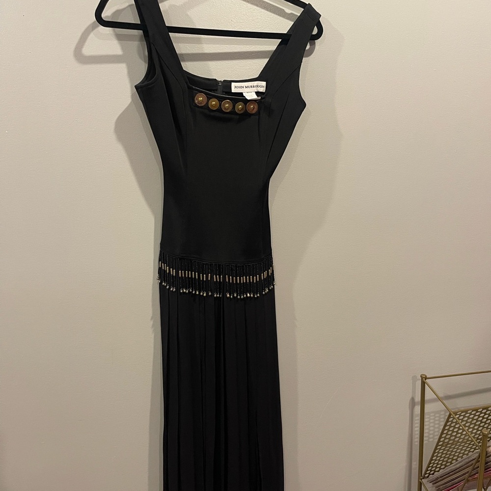 Vintage John Murrow Chic Black Dress with Button Detail